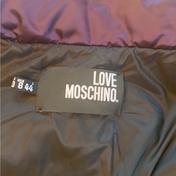 COPY - COPY - $395 Moschino Love Moschino purple puffer size 8 - Picture 6 of 10